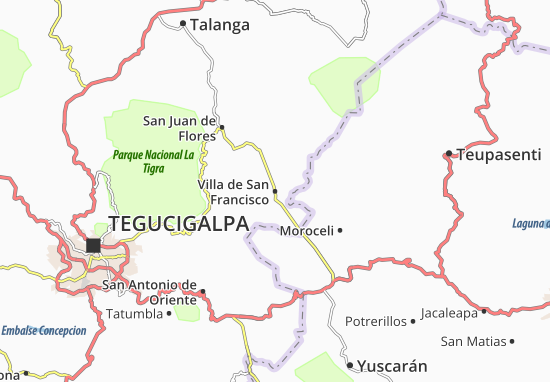 Mapa de Villa de San Francisco, Francisco Morazán.