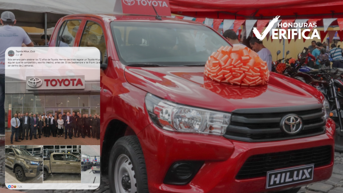 Rifa de Toyota Hilux en Facebook