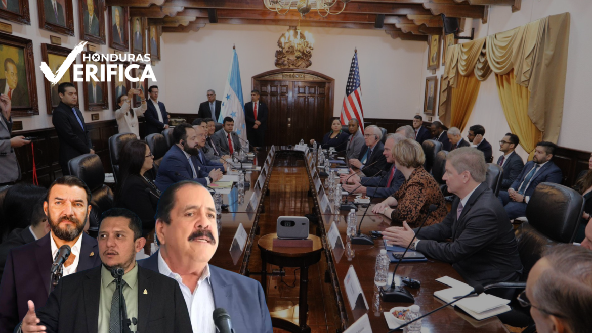 Reunión del Congreso Nacional de Honduras con representantes de Estados Unidos.