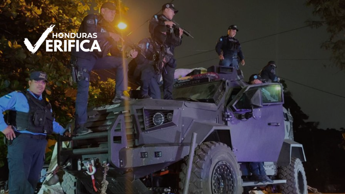 Policía Nacional de Honduras con el nuevo vehículo Black Mamba SandCat